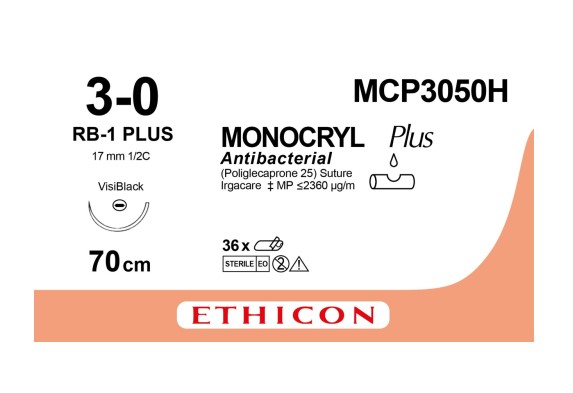 Monocryl Plus MCP3050H, USP 3/0, metr. 2