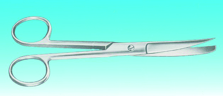 Chirurgische Schere 14,0cm, geb. st-sp