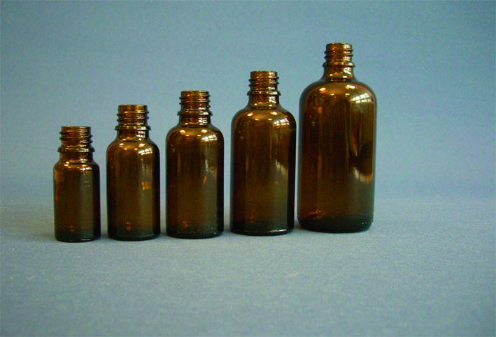 Braunglasflasche 20 ml, ohne Verschluß