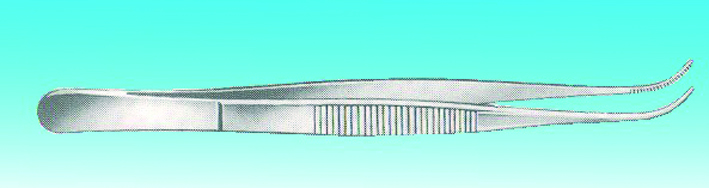 Augenpinzette anat. geb. fein  10,0 cm