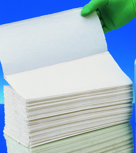 Falthandtuch 2-lagig, weiß 24x23cm