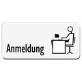 Praxisschild - Anmeldung, mit Symbol,
