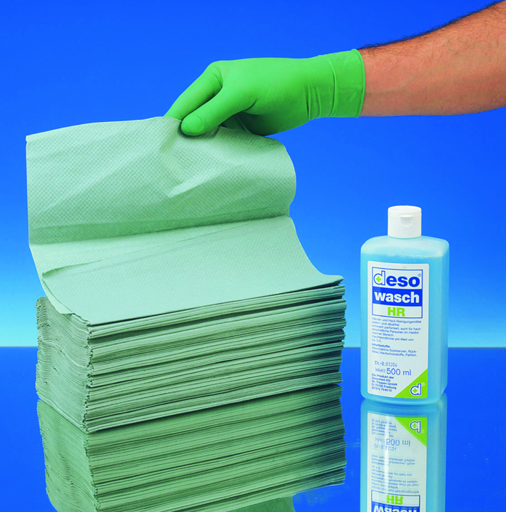 Falthandtuch grün+weich - 25 x 23 cm