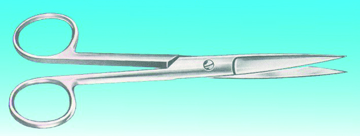 Chirurgische Schere 13cm, gerade sp.-sp.