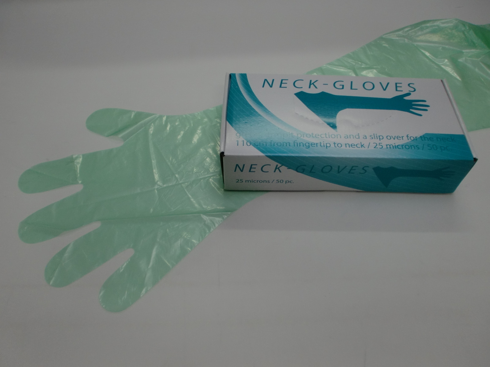 Rektalhands. GRÜN,  mit Schulterschutz