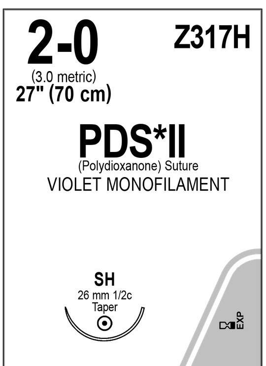 PDS II, PDP317H, USP 2-0 metric 3, SH