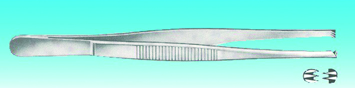 Pinzette chirurgisch 15,0cm, 2 x 3 Zähne