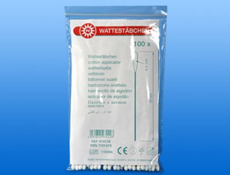 Wattestäbchen, 150 mm, Wattekopf  10 mm