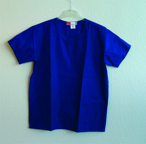 OP-Kasack kornblau mit Rundkragen Gr. L
