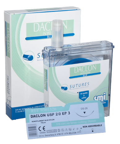 Daclon blau NF USP 2/0 metric 3, DS19mm