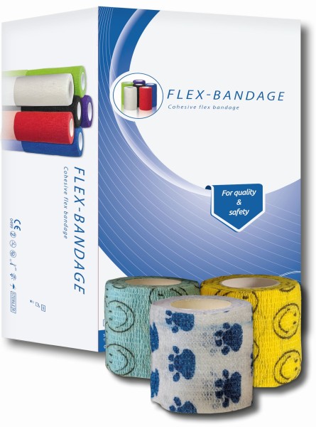 Flex-Bandage blau "smiley" 5 cm x 4,5 m