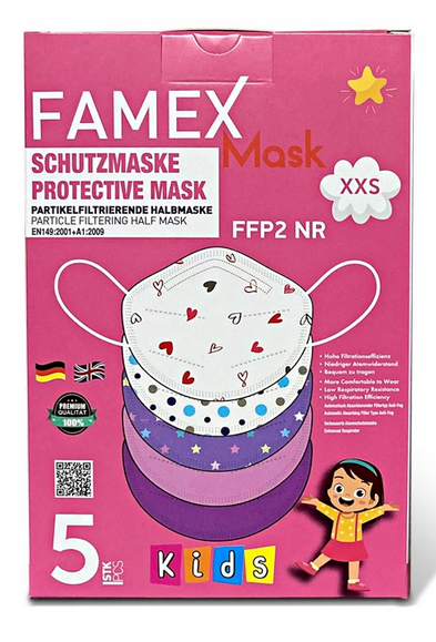 FFP2 Maske für Kinder, rosa Edition