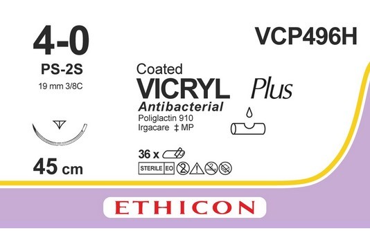 Vicryl Plus VCP496H, 4-0 metic 1,5
