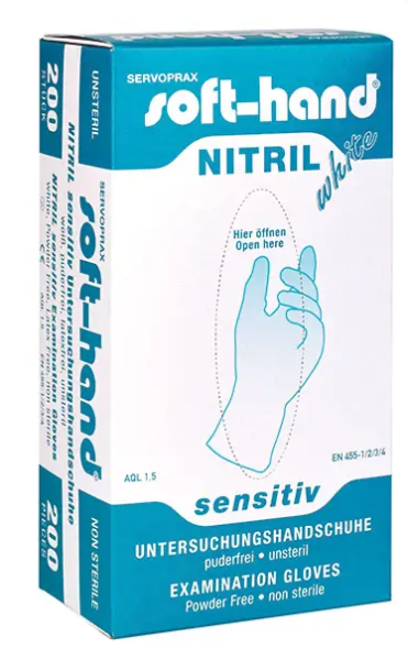 Soft-Hand Nitril WHITE - puderfrei Gr. M