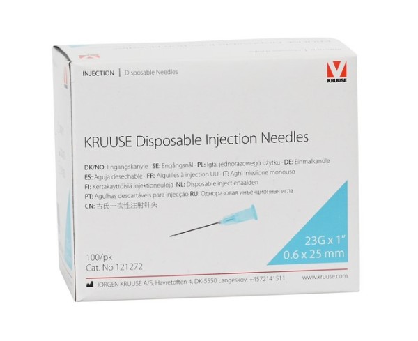 Kruuse Einwegkanüle 0,6x25mm blau