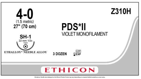 PDS II, Z310H, USP 4/0 metric 1,5, SH-1