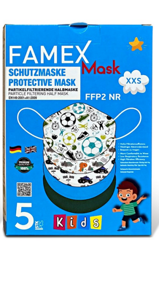 FFP2 Maske für Kinder, blaue Edition