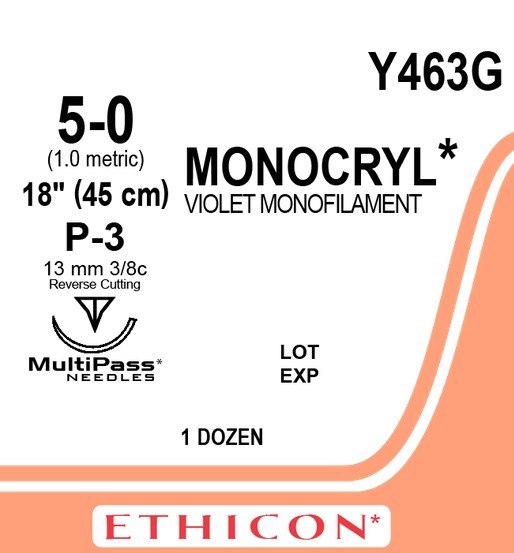 Monocryl Y463G, USP 5/0, metric 1,