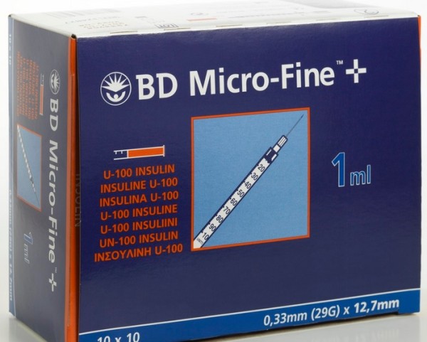 BD Micro-fine + Insulinspritze 1 ml U100