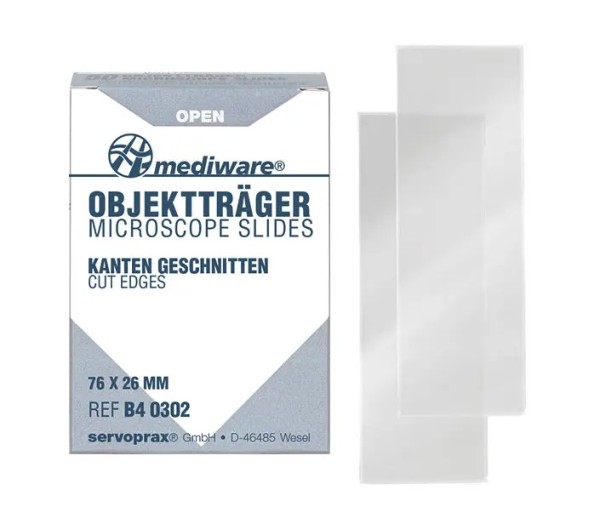 Objektträger mit seitlichem Mattrand,