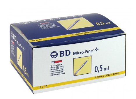 BD Micro-Fine+ U-40 Insulinspritze 8 mm